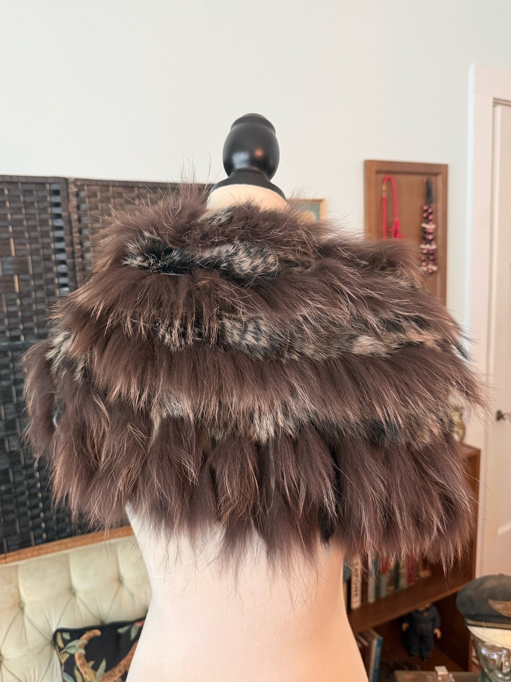 🤎🖤 FURLUX Genuine Fur Cowl Scarf Wrap Luxury Winter Accessory Quebec Designer - Picture 7 of 13